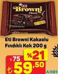ETİ BROWNİ KAKAOLU FINDIKLI KEK 200 G ETİ BROWNİ KAKAOLU FINDIKLI KEK 200 G